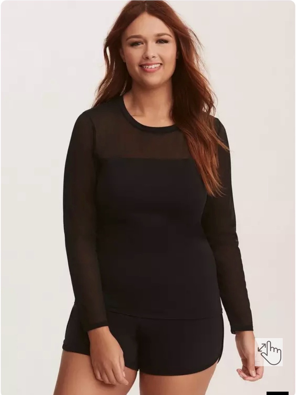 Torrid Black Long-Sleeve Mesh Swim Top Women Plus 3